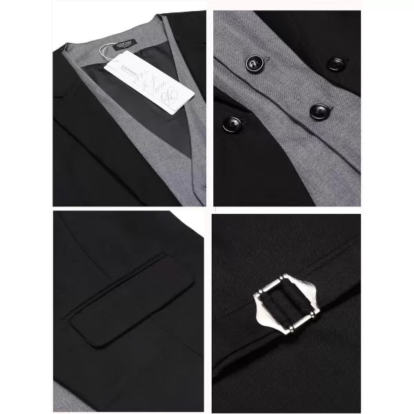 COOFANDY Men's Formal Fashion Vest Layered Waistcoat Business Dress Suit Vests for Wedding