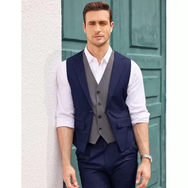 COOFANDY Men's Formal Fashion Vest Layered Waistcoat Business Dress Suit Vests for Wedding