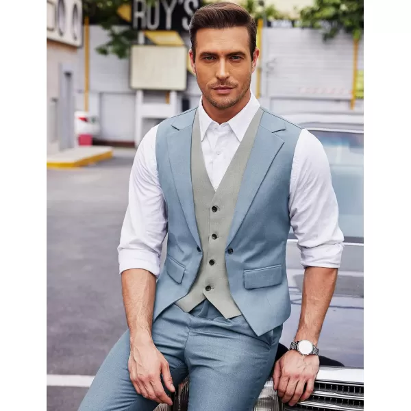 COOFANDY Men's Formal Fashion Vest Layered Waistcoat Business Dress Suit Vests for Wedding