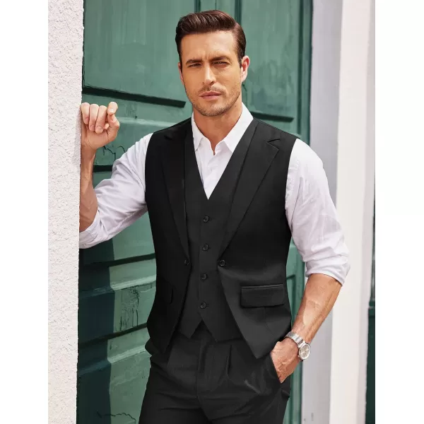 COOFANDY Men's Formal Fashion Vest Layered Waistcoat Business Dress Suit Vests for Wedding