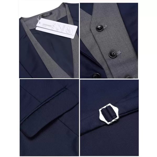 COOFANDY Men's Formal Fashion Vest Layered Waistcoat Business Dress Suit Vests for Wedding