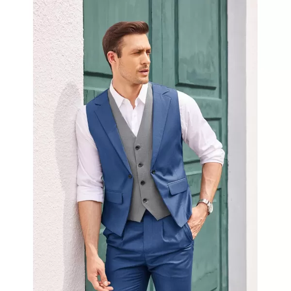 COOFANDY Men's Formal Fashion Vest Layered Waistcoat Business Dress Suit Vests for Wedding