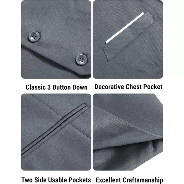 COOFANDY Men's Formal Suit Vest Slim Fit Casual Business Dress Waistcoat Vest