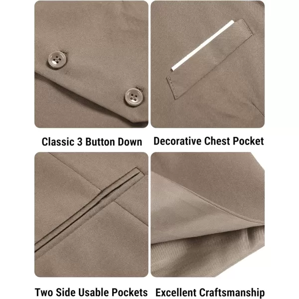 COOFANDY Men's Formal Suit Vest Slim Fit Casual Business Dress Waistcoat Vest