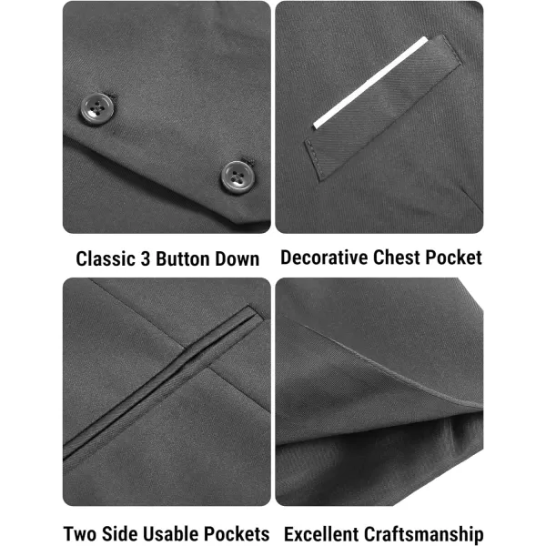 COOFANDY Men's Formal Suit Vest Slim Fit Casual Business Dress Waistcoat Vest