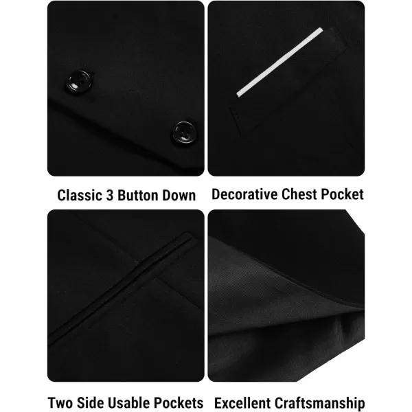 COOFANDY Men's Formal Suit Vest Slim Fit Casual Business Dress Waistcoat Vest