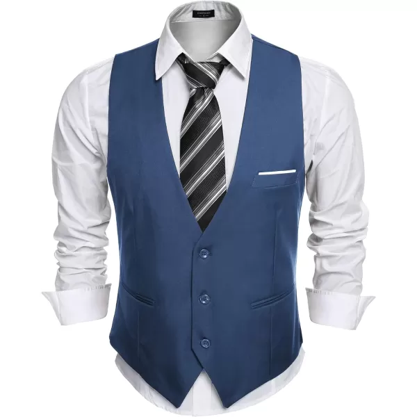 COOFANDY Men's Formal Suit Vest Slim Fit Casual Business Dress Waistcoat Vest