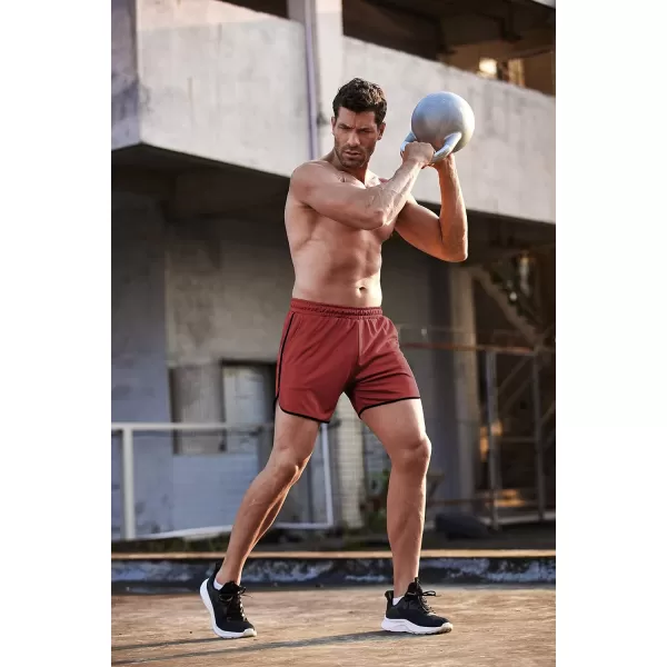 COOFANDY Men's Gym Workout Shorts 5 Inch 2 Pack Athletic Running Shorts Quick Dry Sport Training Shorts with Pockets)