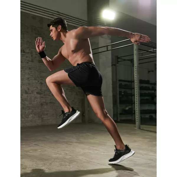 COOFANDY Men's Gym Workout Shorts 5 Inch 2 Pack Athletic Running Shorts Quick Dry Sport Training Shorts with Pockets)