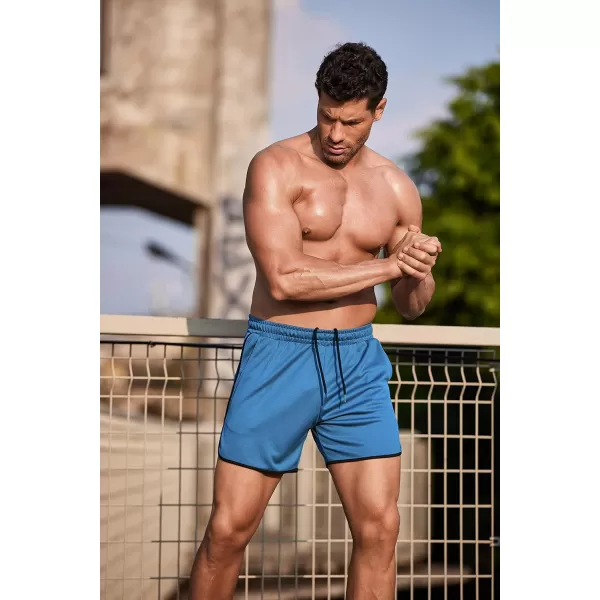COOFANDY Men's Gym Workout Shorts 5 Inch 2 Pack Athletic Running Shorts Quick Dry Sport Training Shorts with Pockets)