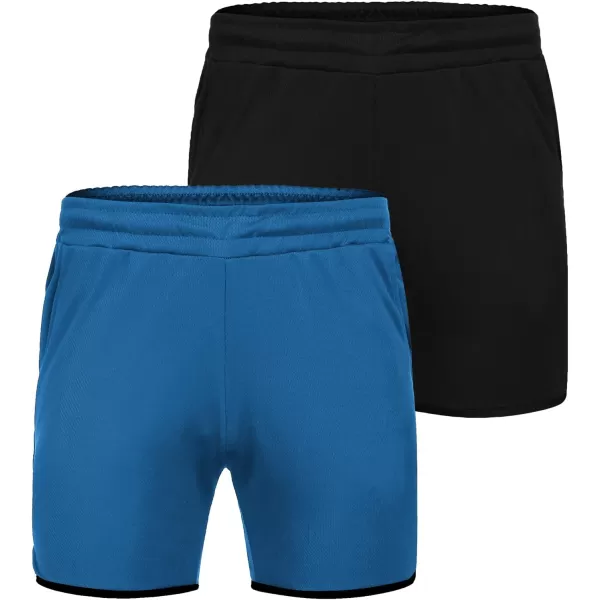 COOFANDY Men's Gym Workout Shorts 5 Inch 2 Pack Athletic Running Shorts Quick Dry Sport Training Shorts with Pockets)