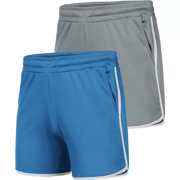 COOFANDY Men's Gym Workout Shorts 5 Inch 2 Pack Athletic Running Shorts Quick Dry Sport Training Shorts with Pockets)