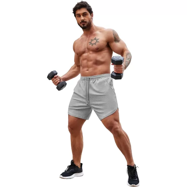 COOFANDY Mens Gym Workout Shorts 7 Inch Athletic Shorts 2 Pack Lightweight Bodybuilding Training Short Pants with Pocket