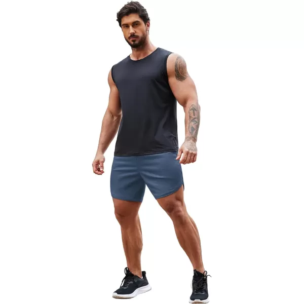COOFANDY Mens Gym Workout Shorts 7 Inch Athletic Shorts 2 Pack Lightweight Bodybuilding Training Short Pants with Pocket