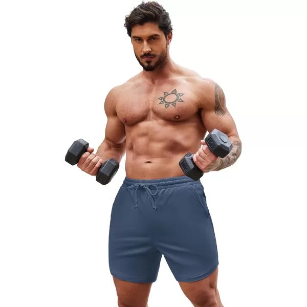 COOFANDY Mens Gym Workout Shorts 7 Inch Athletic Shorts 2 Pack Lightweight Bodybuilding Training Short Pants with Pocket