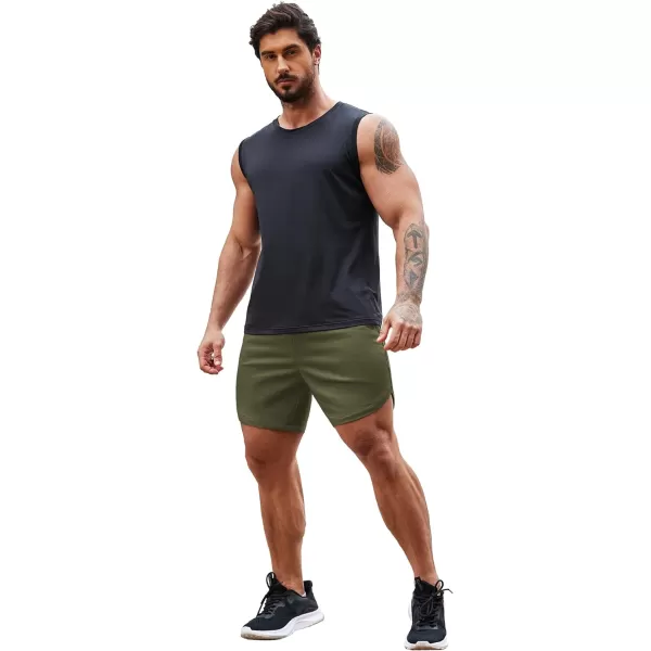 COOFANDY Mens Gym Workout Shorts 7 Inch Athletic Shorts 2 Pack Lightweight Bodybuilding Training Short Pants with Pocket