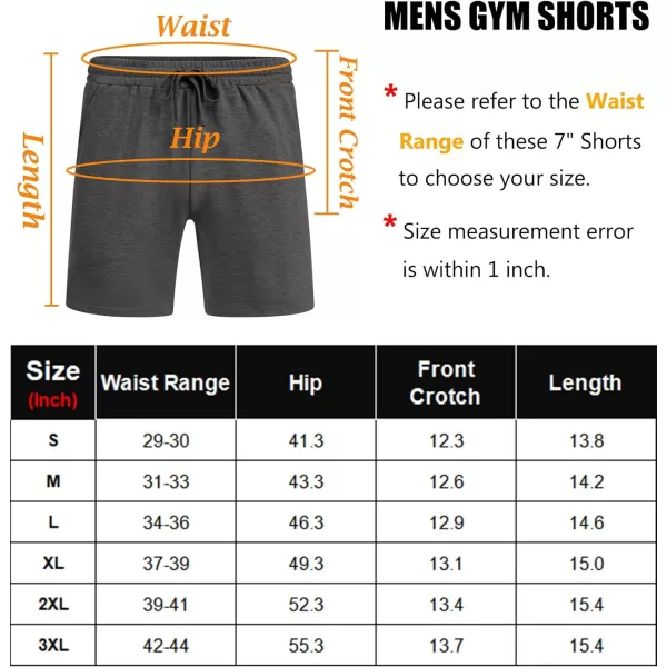 COOFANDY Mens Gym Workout Shorts 7 Inch Athletic Shorts 2 Pack Lightweight Bodybuilding Training Short Pants with Pocket