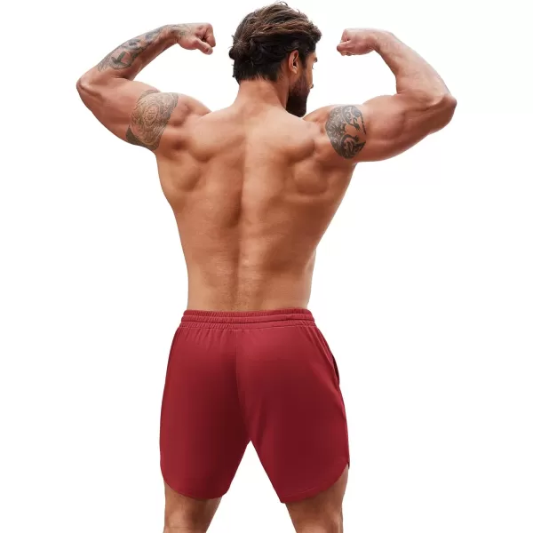 COOFANDY Mens Gym Workout Shorts 7 Inch Athletic Shorts 2 Pack Lightweight Bodybuilding Training Short Pants with Pocket