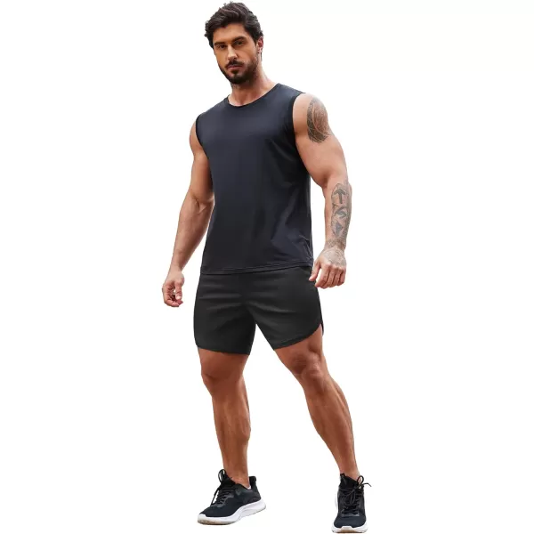 COOFANDY Mens Gym Workout Shorts 7 Inch Athletic Shorts 2 Pack Lightweight Bodybuilding Training Short Pants with Pocket