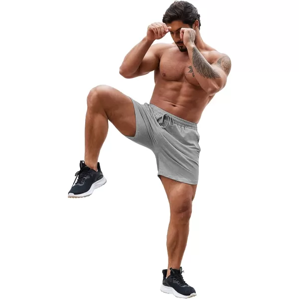 COOFANDY Mens Gym Workout Shorts 7 Inch Athletic Shorts 2 Pack Lightweight Bodybuilding Training Short Pants with Pocket