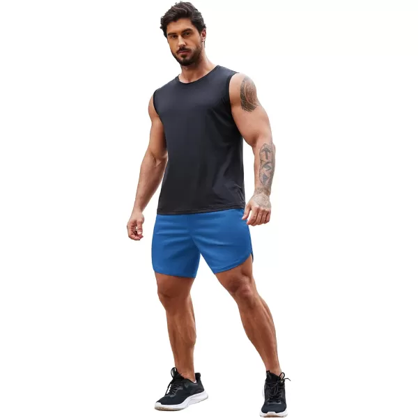 COOFANDY Mens Gym Workout Shorts 7 Inch Athletic Shorts 2 Pack Lightweight Bodybuilding Training Short Pants with Pocket