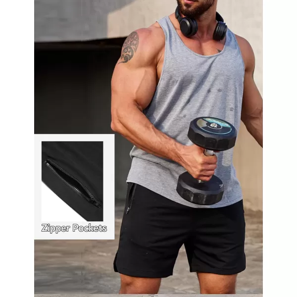 COOFANDY Men's Gym Workout Shorts Athletic Training Shorts Fitted Weightlifting Bodybuilding Shorts with Zipper Pockets