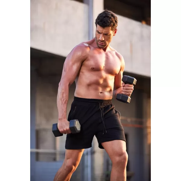 COOFANDY Men's Gym Workout Shorts Athletic Training Shorts Fitted Weightlifting Bodybuilding Shorts with Zipper Pockets