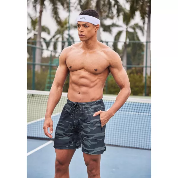 COOFANDY Men's Gym Workout Shorts Athletic Training Shorts Fitted Weightlifting Bodybuilding Shorts with Zipper Pockets