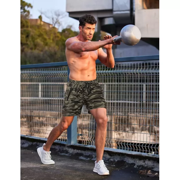 COOFANDY Men's Gym Workout Shorts Athletic Training Shorts Fitted Weightlifting Bodybuilding Shorts with Zipper Pockets