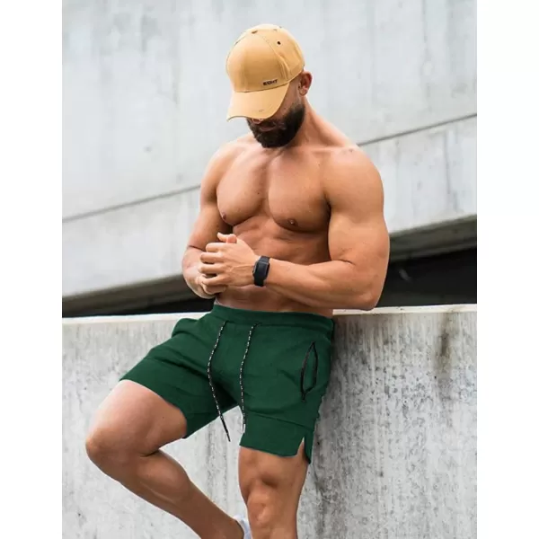 COOFANDY Men's Gym Workout Shorts Athletic Training Shorts Fitted Weightlifting Bodybuilding Shorts with Zipper Pockets