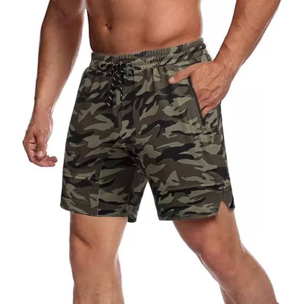 COOFANDY Men's Gym Workout Shorts Athletic Training Shorts Fitted Weightlifting Bodybuilding Shorts with Zipper Pockets