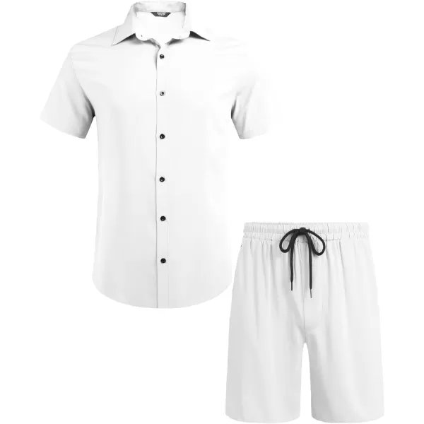 COOFANDY Men's Hawaiian Matching Set Summer Beach 2 Piece Outfits Flower Shirts and Shorts