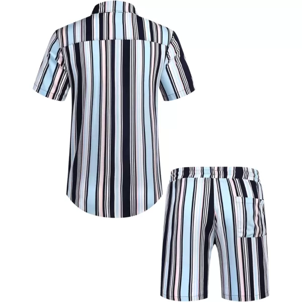 COOFANDY Men's Hawaiian Matching Set Summer Beach 2 Piece Outfits Flower Shirts and Shorts