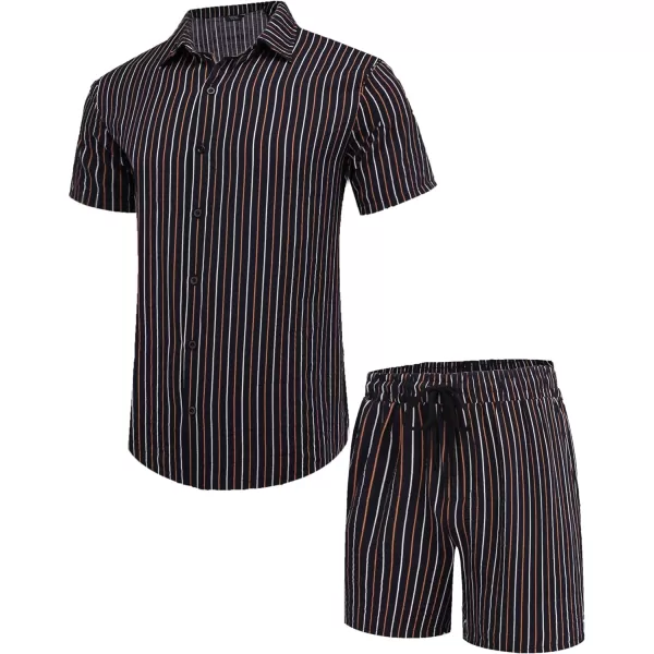 COOFANDY Men's Hawaiian Matching Set Summer Beach 2 Piece Outfits Flower Shirts and Shorts