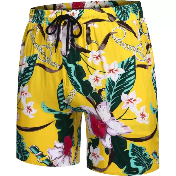 COOFANDY Men's Hawaiian Matching Set Summer Beach 2 Piece Outfits Flower Shirts and Shorts