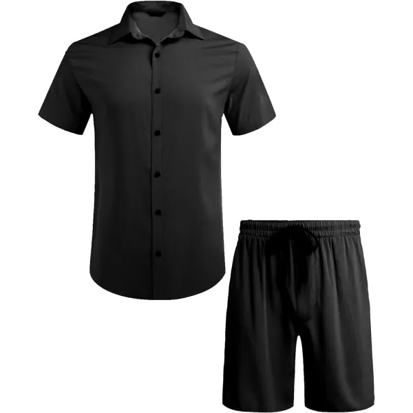 COOFANDY Men's Hawaiian Matching Set Summer Beach 2 Piece Outfits Flower Shirts and Shorts