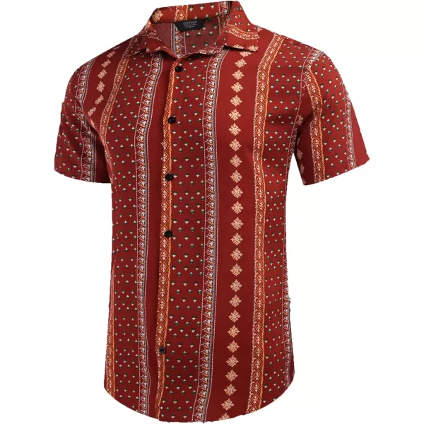 COOFANDY Men's Hawaiian Matching Set Summer Beach 2 Piece Outfits Flower Shirts and Shorts