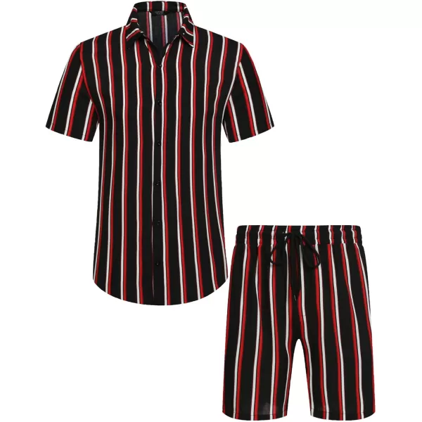 COOFANDY Men's Hawaiian Matching Set Summer Beach 2 Piece Outfits Flower Shirts and Shorts