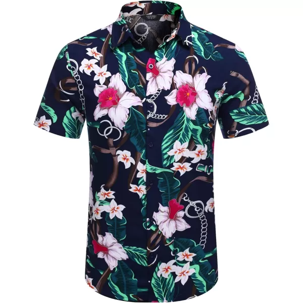 COOFANDY Men's Hawaiian Matching Set Summer Beach 2 Piece Outfits Flower Shirts and Shorts