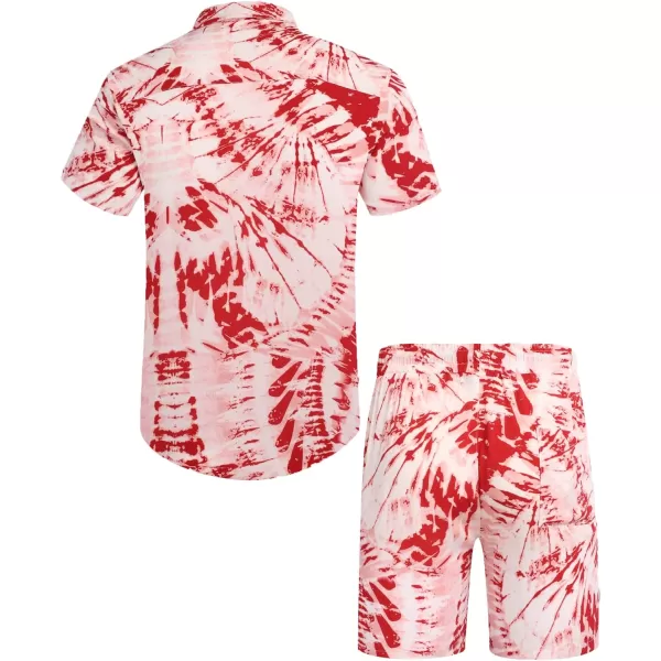 COOFANDY Men's Hawaiian Matching Set Summer Beach 2 Piece Outfits Flower Shirts and Shorts