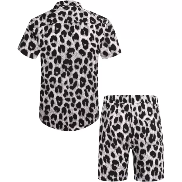 COOFANDY Men's Hawaiian Matching Set Summer Beach 2 Piece Outfits Flower Shirts and Shorts