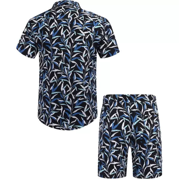COOFANDY Men's Hawaiian Matching Set Summer Beach 2 Piece Outfits Flower Shirts and Shorts