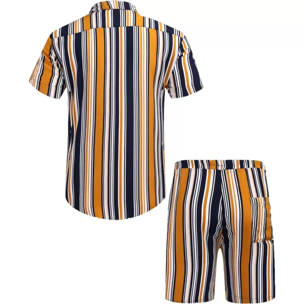 COOFANDY Men's Hawaiian Matching Set Summer Beach 2 Piece Outfits Flower Shirts and Shorts