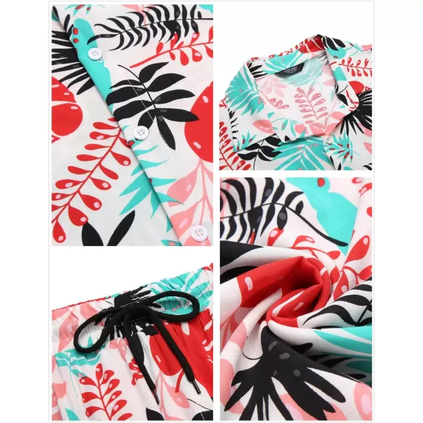 COOFANDY Men's Hawaiian Matching Set Summer Beach 2 Piece Outfits Flower Shirts and Shorts