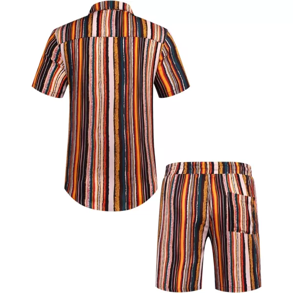 COOFANDY Men's Hawaiian Matching Set Summer Beach 2 Piece Outfits Flower Shirts and Shorts