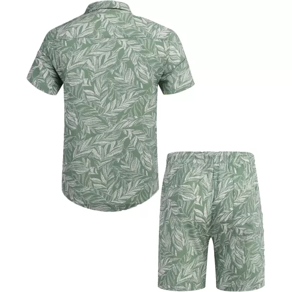 COOFANDY Men's Hawaiian Matching Set Summer Beach 2 Piece Outfits Flower Shirts and Shorts