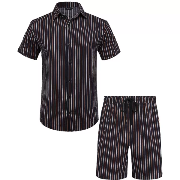 COOFANDY Men's Hawaiian Matching Set Summer Beach 2 Piece Outfits Flower Shirts and Shorts