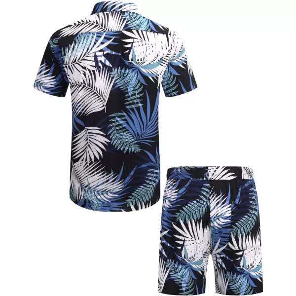 COOFANDY Men's Hawaiian Matching Set Summer Beach 2 Piece Outfits Flower Shirts and Shorts