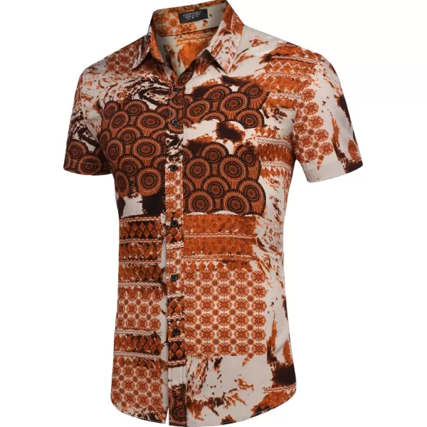 COOFANDY Men's Hawaiian Matching Set Summer Beach 2 Piece Outfits Flower Shirts and Shorts