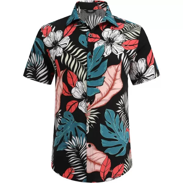 COOFANDY Men's Hawaiian Matching Set Summer Beach 2 Piece Outfits Flower Shirts and Shorts